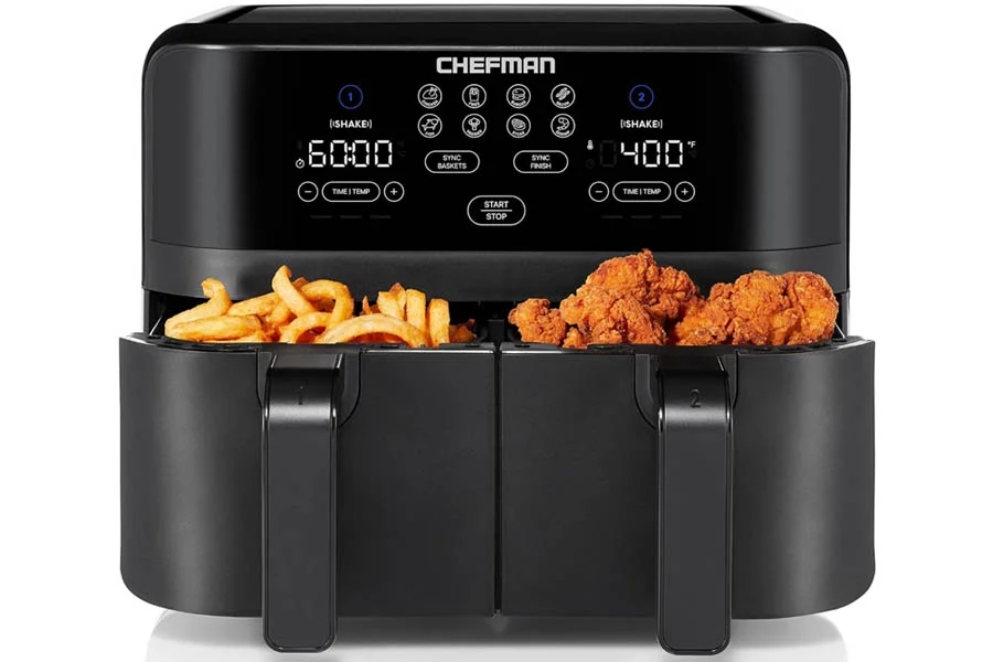 Double Basket Air Fryer with Smart Controls